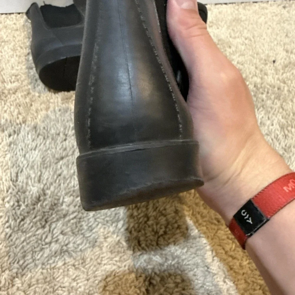 Sam Edelman Boots Womens Size 5 Black Rubber Ankle Chelsea Rain Booties